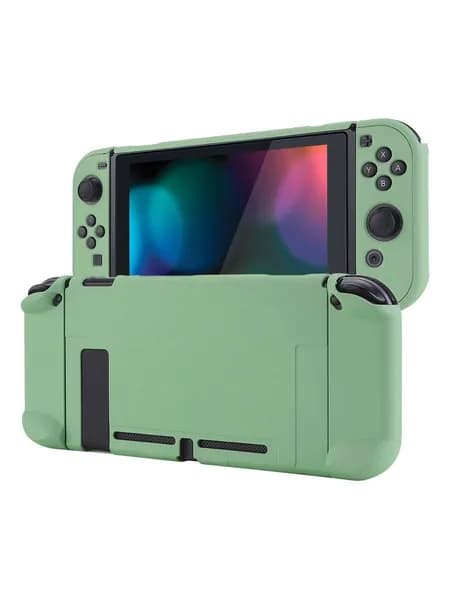 PlayVital Чехол-накладка для Nintendo Switch, жёсткий разделяемый защитный корпус для консоли и джойконов, совместим с док-станцией, цвет Матча