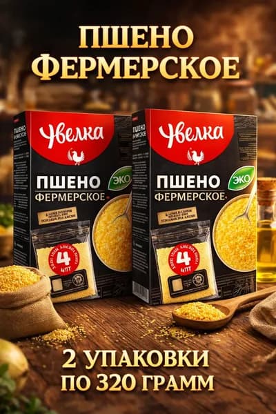 Пшено Фермерское 2 упаковки по 320 грамм (640 грамм)