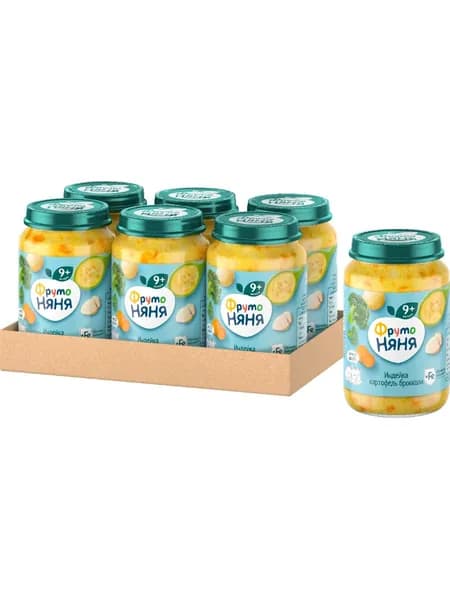 Детское пюре мясное Фрутоняня индейка картофель брокколи 190 г х 6 шт