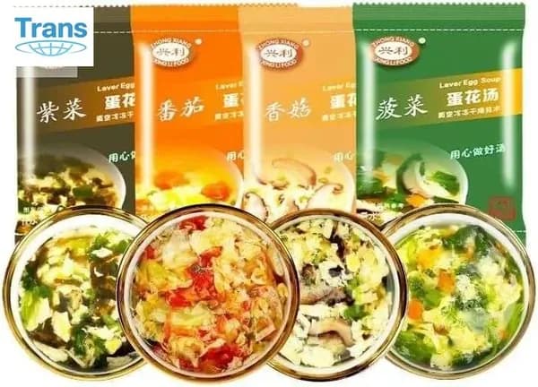 CATCH-Свежий овощной суп со смесью 4 вкусов, суп из сублимированных грибов, 6 г / мешок, суп со шпинатом, водорослями и томатами, суп-замена завтрака и питательный суп.