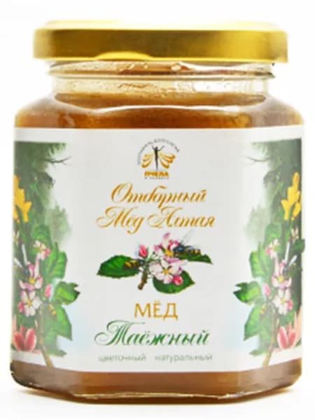ТАЁЖНЫЙ мёд с диких, несеянных трав от бренда "ПЧЕЛА и человек", 230 грамм