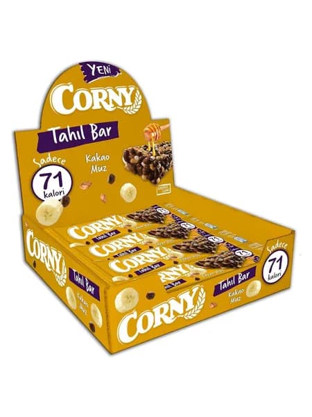 CORNY Батончик из цельных злаков с бананом и какао Полезный перекус 12 x 20 г