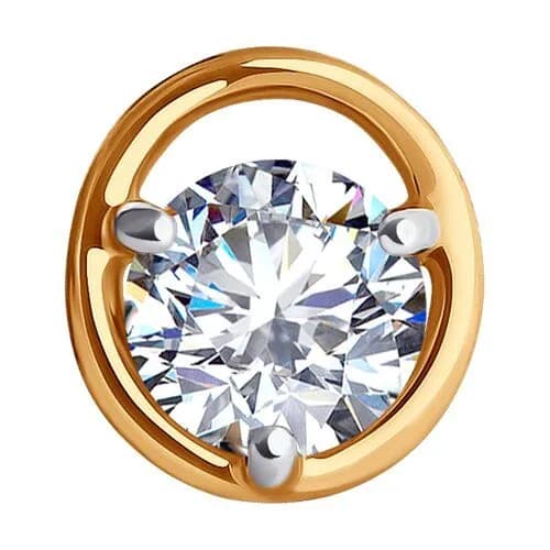 Diamant, Подвеска (кулон) из золота с фианитом, 51-130-02032-1, декоративные, украшение из красного золота 585 пробы