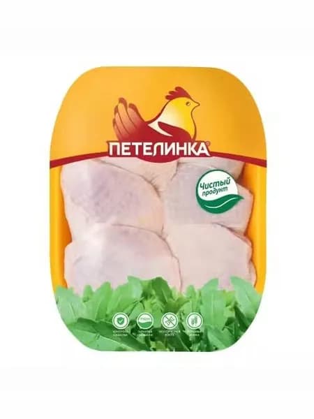 Бедро куриное Петелинка с кожей охлажденное, 1 кг