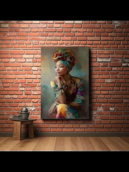 Картина большая Негритянка в чалме, Африка, 60*80 см
