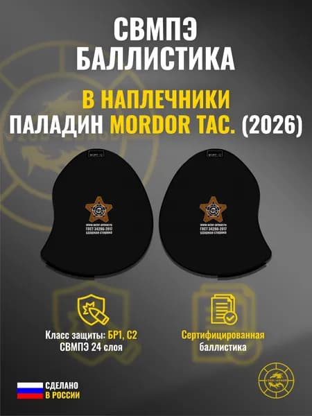 Баллистика СВМПЭ бр1 в наплечники ПАЛАДИН (2026 г.) Mordor Tac. (24 слоя)