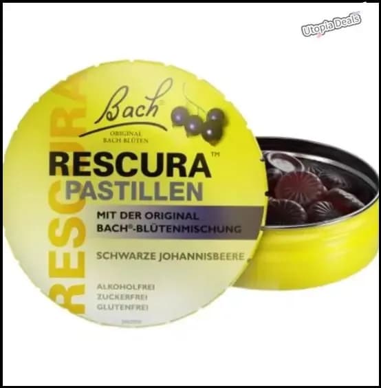 Bach, RESCUE REMEDY, Успокаивающие пастилки, природное снятие напряжения,черная смородина, 50 г