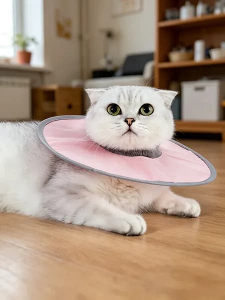 GASTROPOD Защитный воротник для кошек, регулируемый воротник для восстановления после операции, костюм для кошек, розовый, размер M