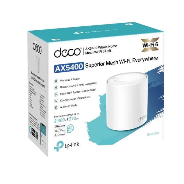 TP-Link Deco X60 V3.20 AX5400 Весь домашний Mesh Wi-Fi 6 единиц 1 упаковка