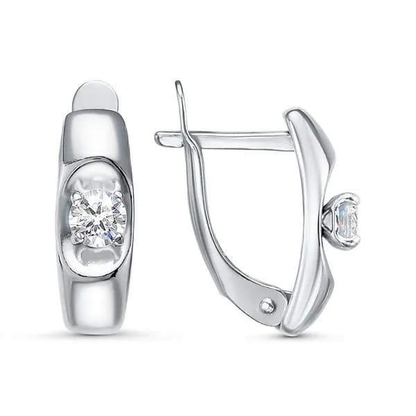 Серьги из серебра с фианитами