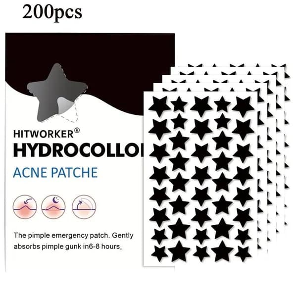 Пластыри от прыщей звездочки, набор 200 400 штук, многоразовые наклейки для лица, невидимые акне патчи