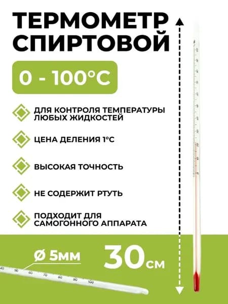 Кулинарный термометр безртутный, щуп 30 см