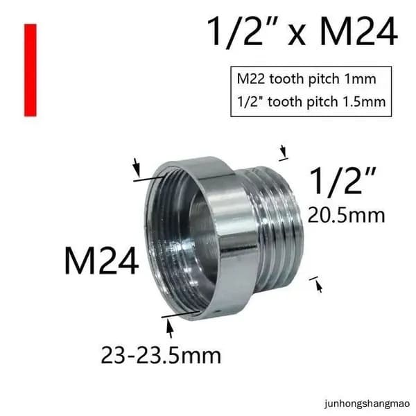 Переходник металлический М24мм вн-1/2нар хром