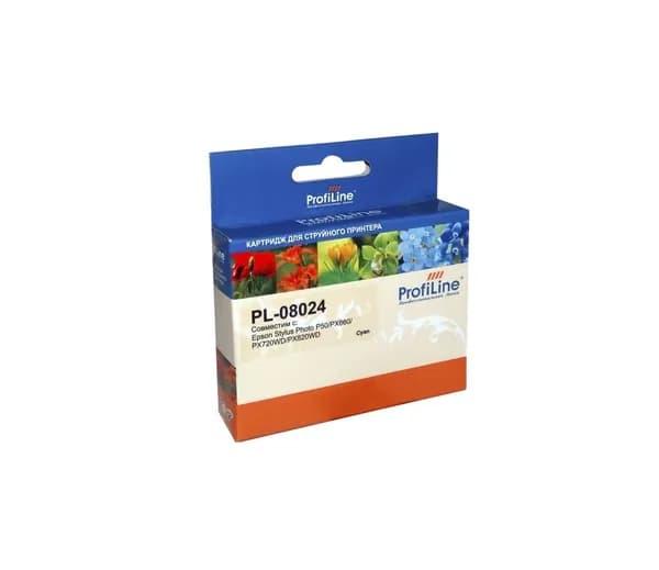 Струйный картридж T0802 голубой (Cyan) ProfiLine для Epson (Эпсон), 7,4 мл (PL_T0802_C)