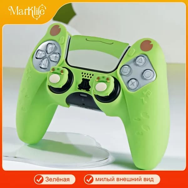 Чехол для контроллера PS5 / Мягкий силиконовый чехол Mark Life с милыми котоушками / анти скольжение и потоотделение