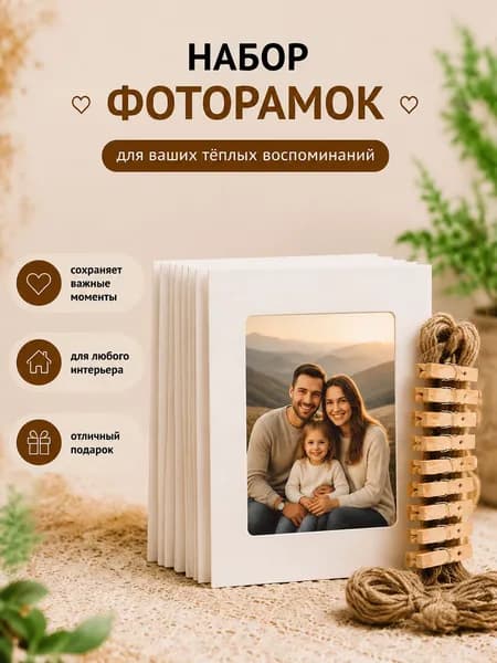 Набор фоторамок на стену 10 шт. 9х9,5 см, рамка для фото