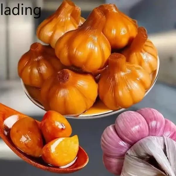 Соленья, чеснок маринованный в сладко-кислом соусе, хрустящий, для завтрака, готовая закуска