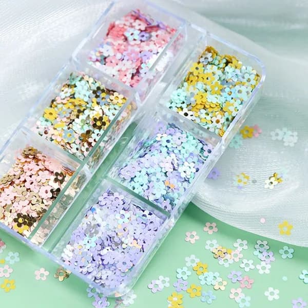 Цветочные блестки для ногтей и эпоксидной смолы, DIY поделки