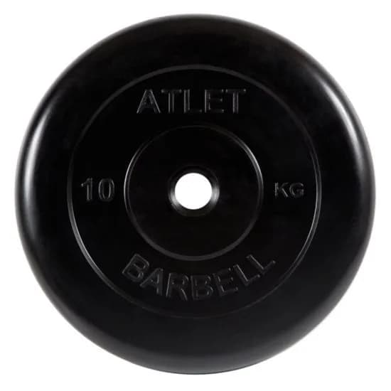 Блин для штанги MB Barbell Атлет, 10 кг, 26 мм (MB-AtletB26-10)