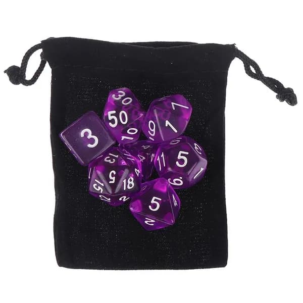 Набор кубиков для D&D (Dungeons and Dragons, ДнД), "Темный циан", 7 шт