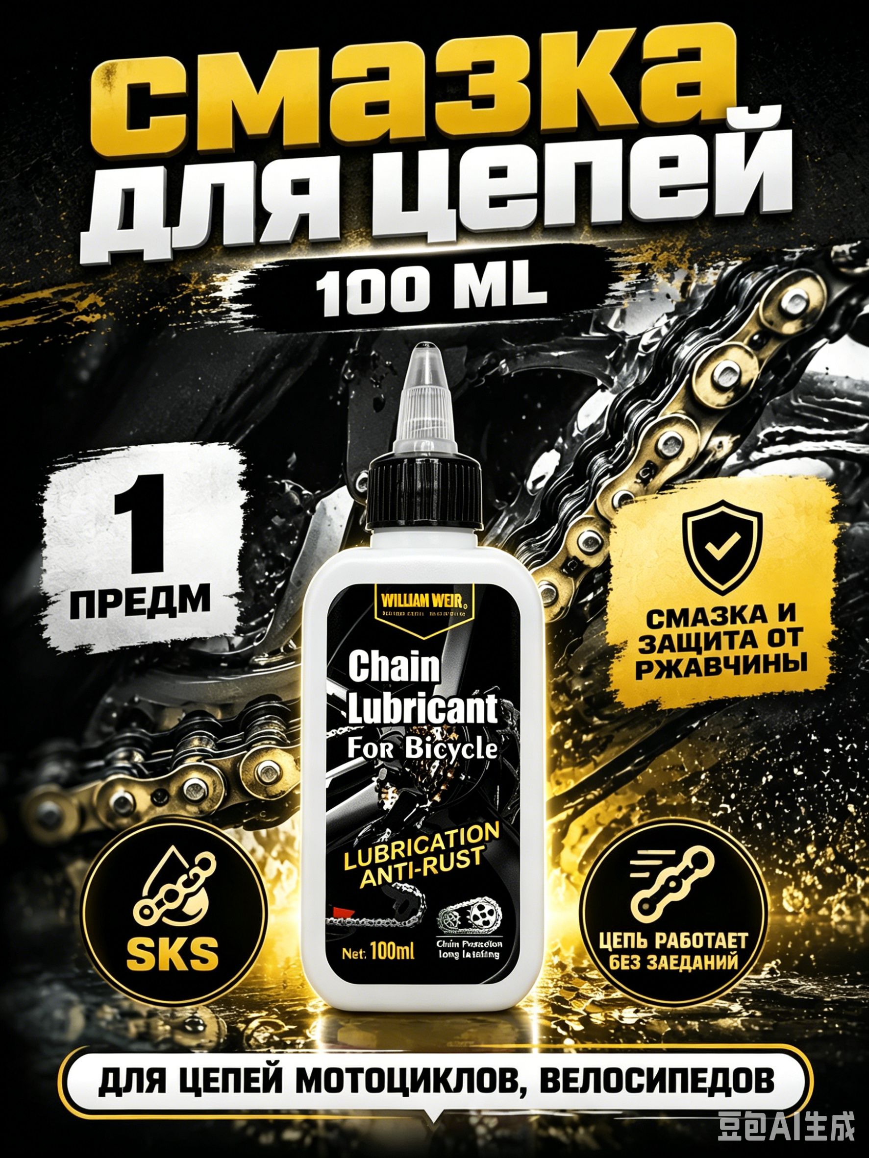 Смазка автомобильная Антифрикционная, 100 мл, 1 шт.