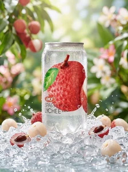 Газированный напиток OKF Sparkling Lychee (ОКФ Спарклинг - Личи), 1 шт х 350 мл.