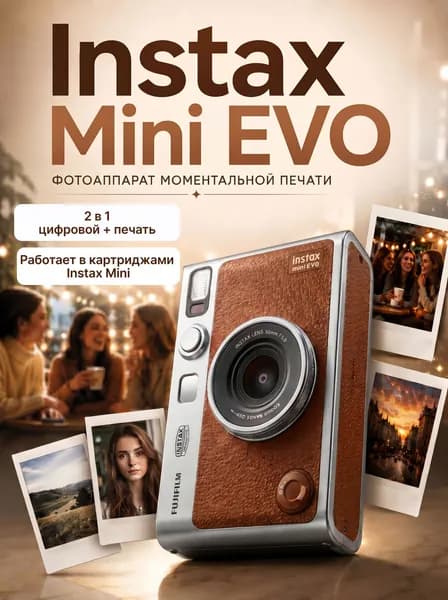 Фотоаппарат мгновенной печати Fujifilm Instax Mini EVO Brown