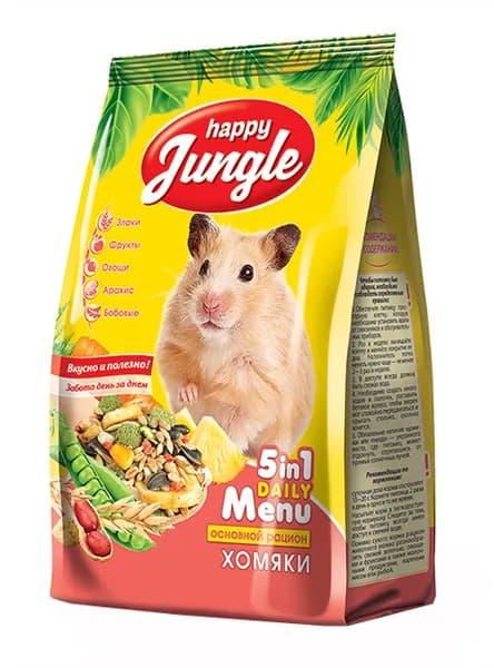 Корм для грызунов HAPPY JUNGLE для хомяков (400 гр)
