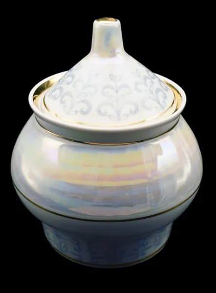 Сахарница "Перламутр". Минский ФЗ. Фарфор, СССР, 1970-1980
