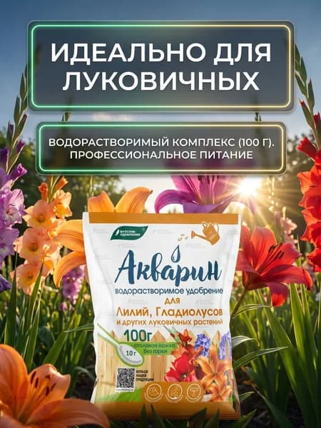 Акварин удобрение для цветов, лилий и гладиолусов 0,1 кг
