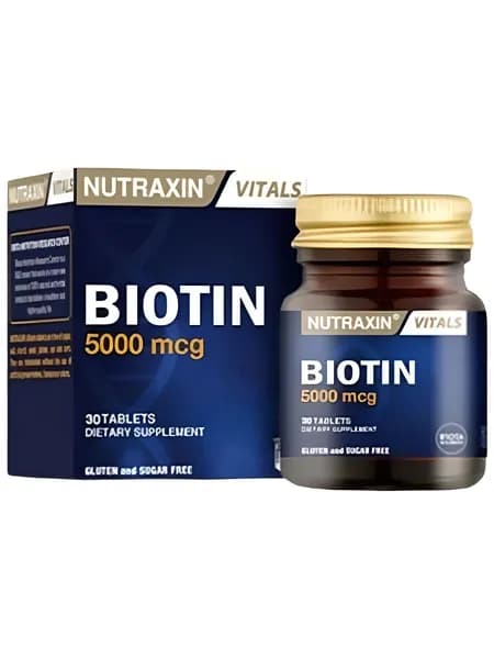 Nutraxin Биотин 5000 мкг 30 таблеток здоровье волос, кожи и ногтей