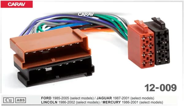 Штатный ISO разъем для магнитол Ford, Jaguar, Lincoln, Mercury. Carav 12-009.