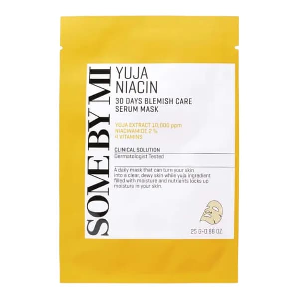 SOME BY MI YUJA NIACIN BLEMISH CARE SERUM MASK Тканевая маска для лица с экстрактом юдзу 25г
