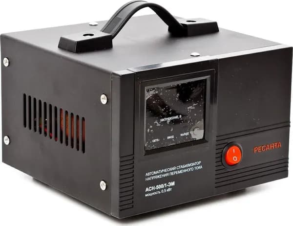 Стабилизатор напряжения Ресанта ACH-500/1-ЭМ однофазный, электромеханический, напольный, 140-260В, 50Гц, 0.5кВт / электрика