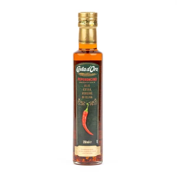 Масло оливковое COSTA D'ORO Extra Virgin нерафинированное высшего качества со вкусом и ароматом перца чили 250 мл стеклянная бутылка