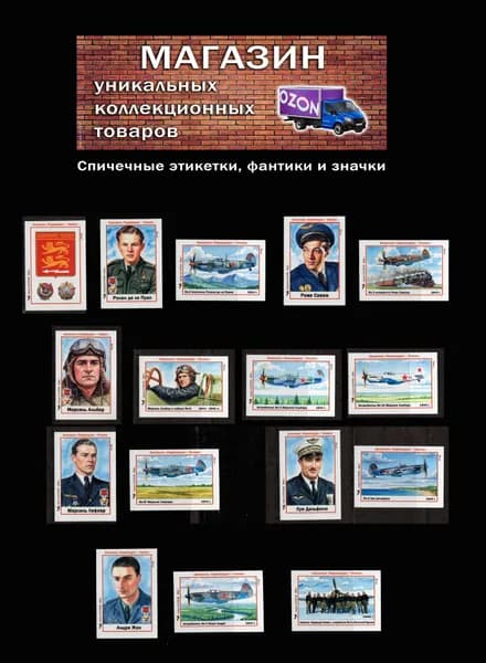 Спичечные этикетки. Легендарный авиаполк Нормандия-Неман (1). Авиация. лётчики. Редкий коллекционный набор.