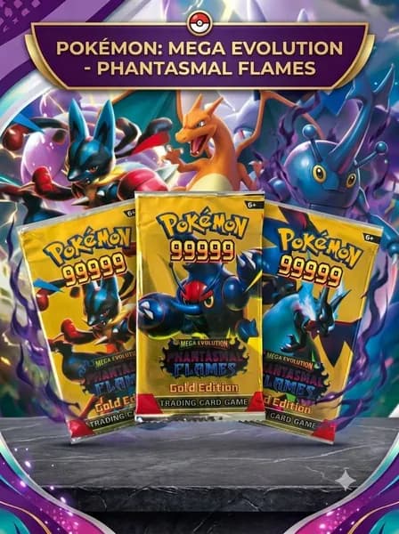 Pokemon TCG карты коллекционные, 3 случайных бустера Покемон Mega Evolution Phantasmal Flames (на английском языке), прокси