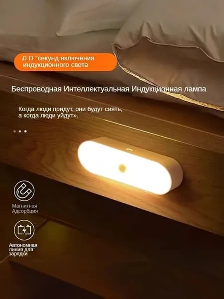 Индукционный ночник для человеческого тела, магнитный перезаряжаемый светильник с голосовой активацией