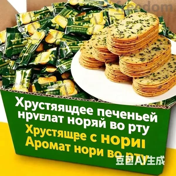 20 упаковок,Печенье из морских водорослей,морская капуста консервы,в индивидуальной упаковке,ломтик,кунжутное