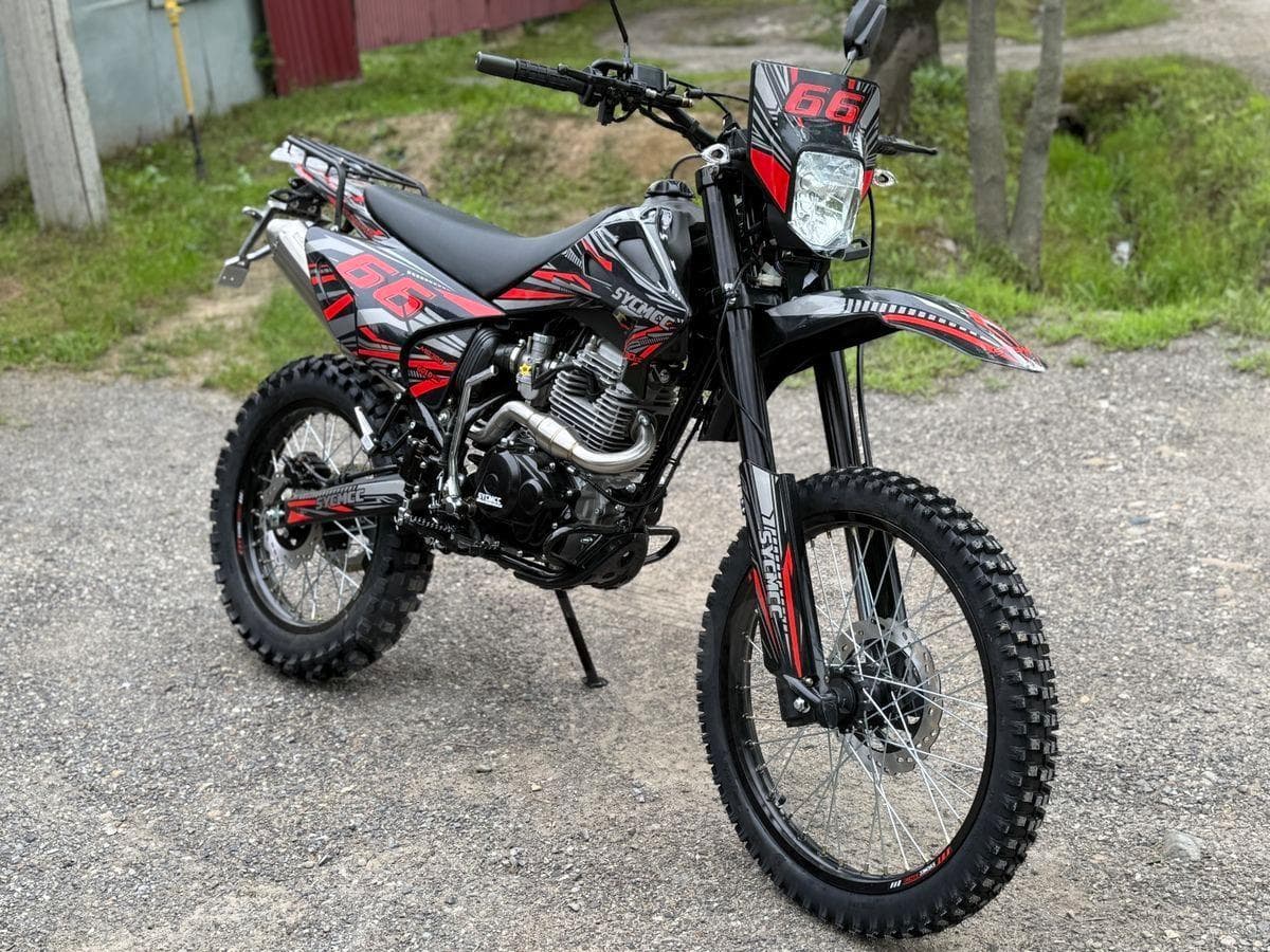 Мотоцикл Sycmcc 66 воздушное охлаждение 177FMM механика 5 скоростей Эндуро Кросс черный