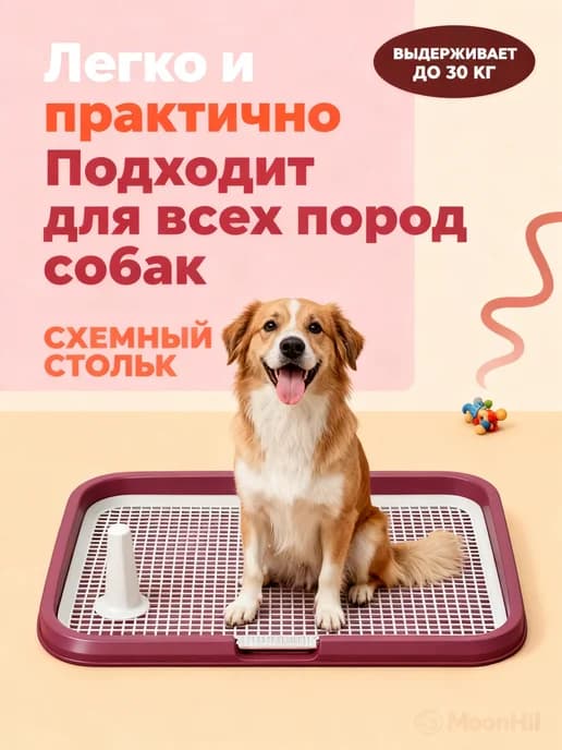 Туалет лоток для собак с сеткой под пеленку 64*49*6см