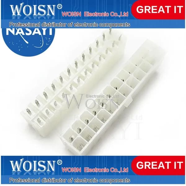5шт 4.2MM computer motherboard power socket 24P pin ATX power socket interface double row straight pin female socket наличный товар