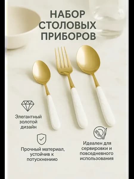 Набор столовых приборов 2 ложки и 1 вилка