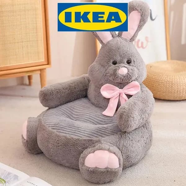 IKEA Прямой диван, механизм Нераскладной, На пол, 50х45х45 см,светло-серый