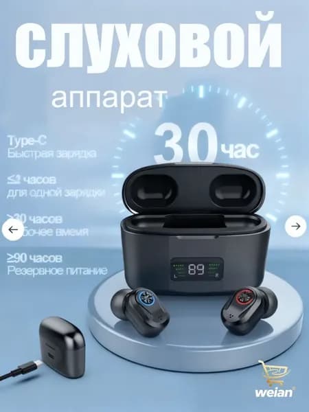 Внутриушной слуховой аппарат: Черный