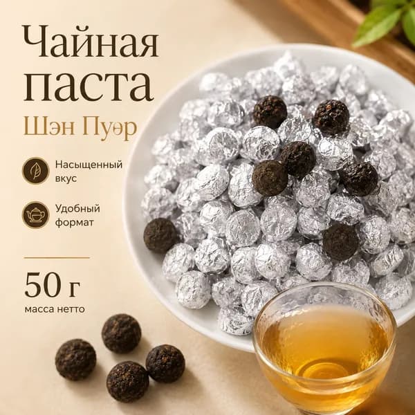 Бодрящий чай Смола Пуэра (Чайная паста) Ча Гао ( Chao Gao) упаковка Черный Китайский чай для бодрости
