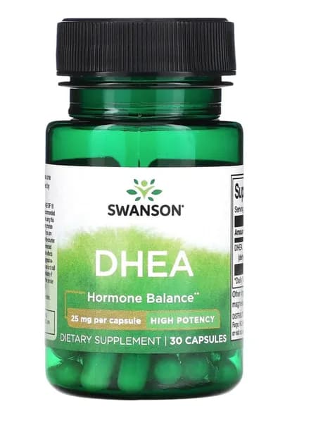 Swanson ДГЭА, DHEA, Hormone Balance, высокая эффективность, 25 мг, 30 капсул