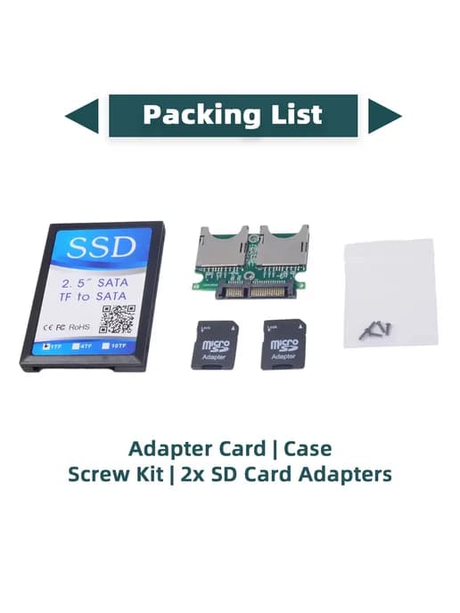 SSD 2.5" SATA TF to SATA с корпусом
