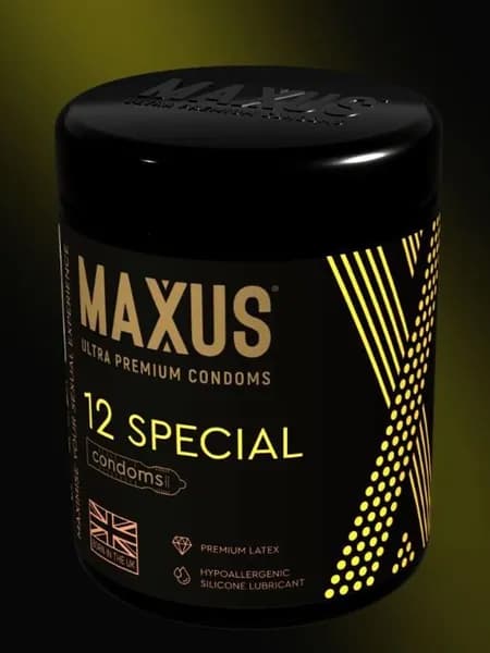 Презервативы в пластиковом контейнере точечно-ребристые MAXUS Special X-Edition - 1 уп (12 шт)