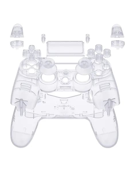 eXtremeRate Прозрачный корпус для контроллера PS4 Slim/Pro CUH-ZCT2, полный набор с кнопками и стиками, сменная оболочка для геймпада, стильный DIY дизайн и персонализация